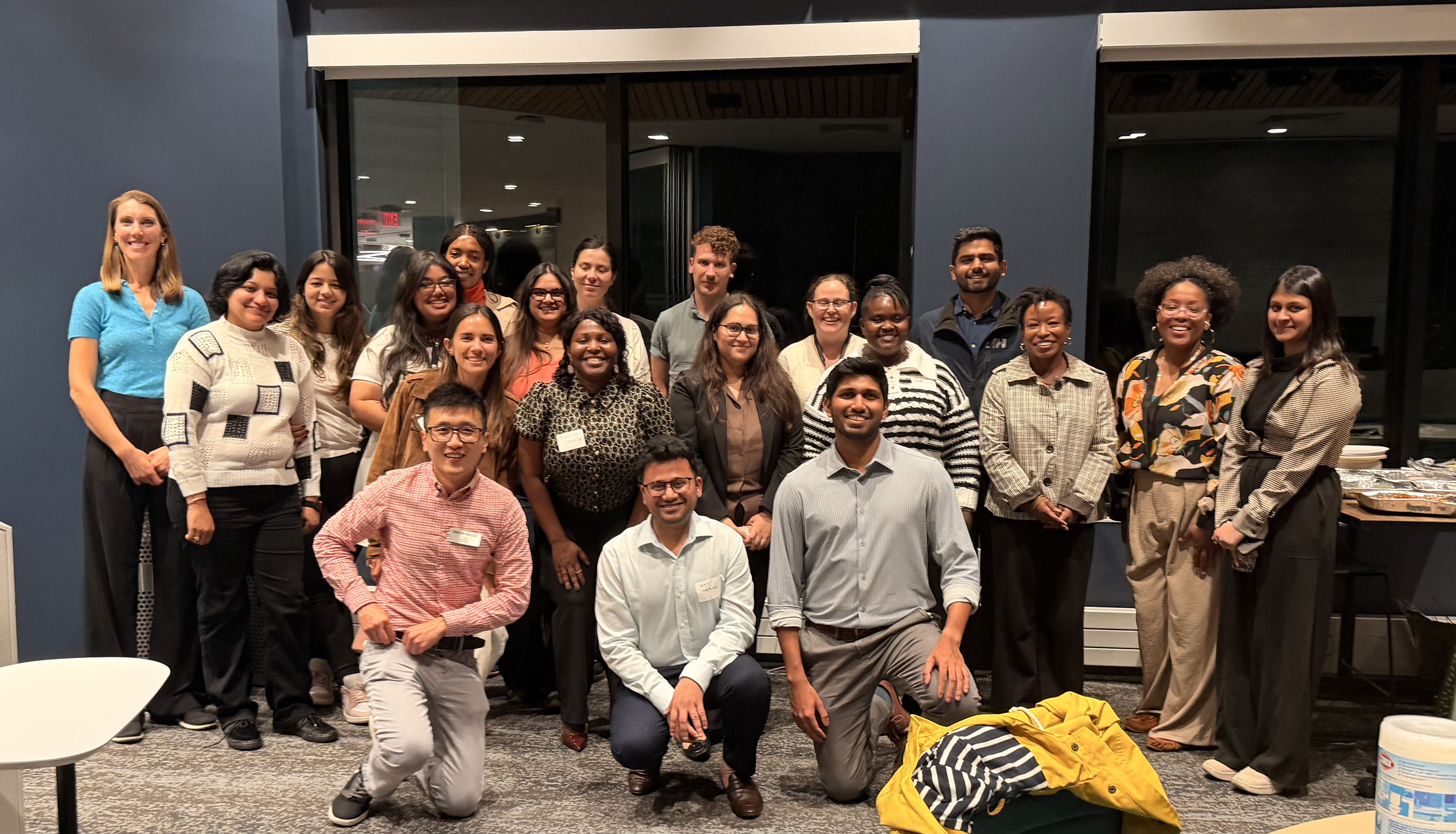 Large diverse group photo at a Babson College networking event